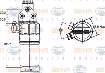 Осушитель (BEHR HELLA SERVICE: 8FT 351 197-321)