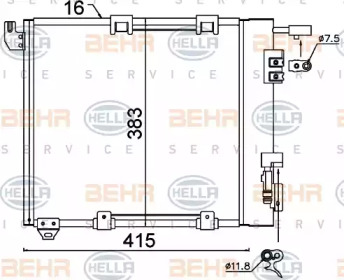 Конденсатор (BEHR HELLA SERVICE: 8FC 351 301-374)