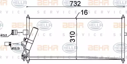 Конденсатор (BEHR HELLA SERVICE: 8FC 351 302-521)