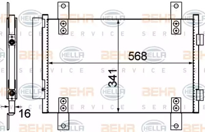 Конденсатор (BEHR HELLA SERVICE: 8FC 351 303-611)