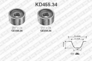 Ременный комплект (SNR: KD455.34)