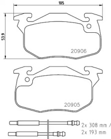 Комплект тормозных колодок (PAGID: T9029)