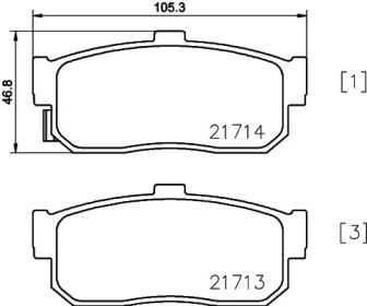 Комплект тормозных колодок (PAGID: T2503)