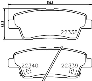 Комплект тормозных колодок (PAGID: T2504)