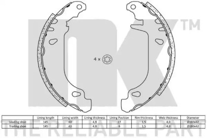 Комлект тормозных накладок (NK: 2739476)