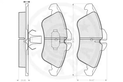 Комплект тормозных колодок (OPTIMAL: 10050)