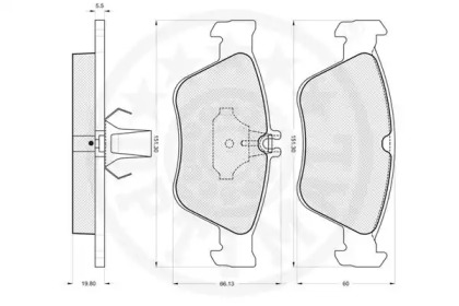 Комплект тормозных колодок (OPTIMAL: 10063)