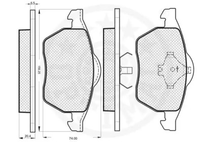 Комплект тормозных колодок (OPTIMAL: 10064)