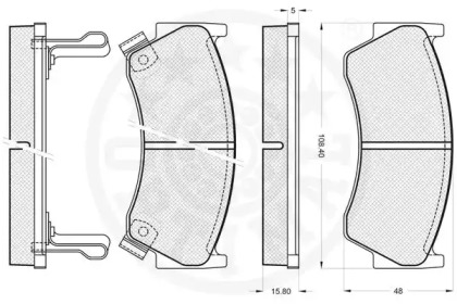 Комплект тормозных колодок (OPTIMAL: 10076)