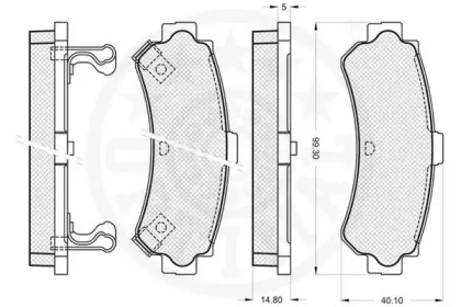 Комплект тормозных колодок (OPTIMAL: 10098)