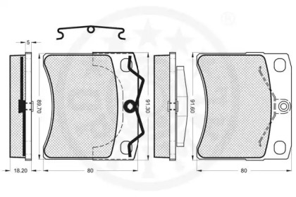 Комплект тормозных колодок (OPTIMAL: 10111)