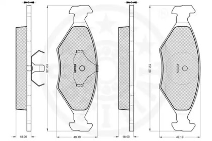 Комплект тормозных колодок (OPTIMAL: 10115)