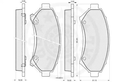Комплект тормозных колодок (OPTIMAL: 10190)