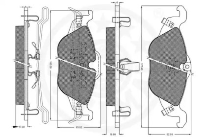 Комплект тормозных колодок (OPTIMAL: 10289)