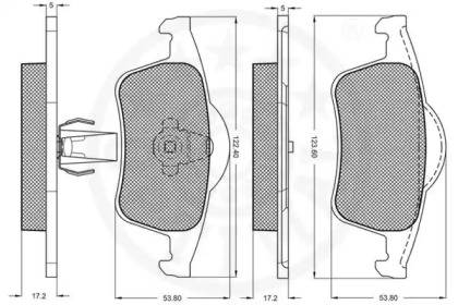 Комплект тормозных колодок (OPTIMAL: 10349)
