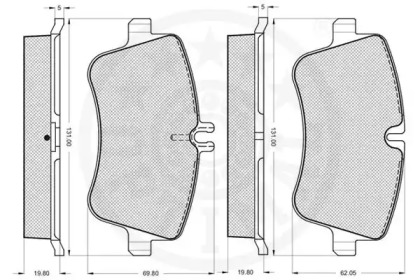 Комплект тормозных колодок (OPTIMAL: 10467)
