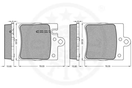 Комплект тормозных колодок (OPTIMAL: 10468)
