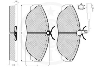 Комплект тормозных колодок (OPTIMAL: 10490)