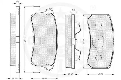 Комплект тормозных колодок (OPTIMAL: 10537)