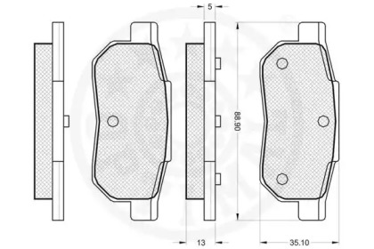 Комплект тормозных колодок (OPTIMAL: 12061)
