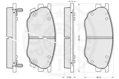Комплект тормозных колодок (OPTIMAL: 12136)