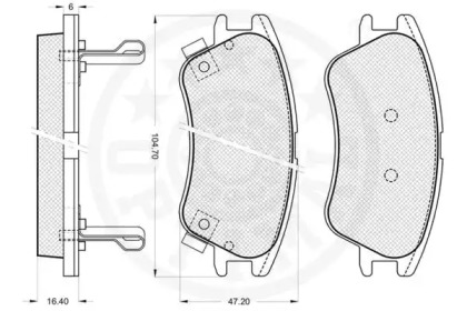 Комплект тормозных колодок (OPTIMAL: 12148)
