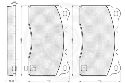 Комплект тормозных колодок (OPTIMAL: 12169)