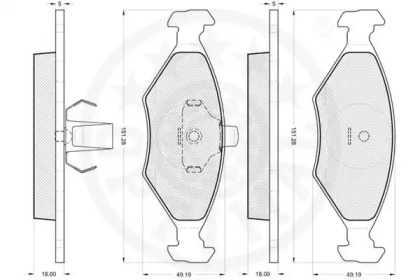 Комплект тормозных колодок (OPTIMAL: 12177)