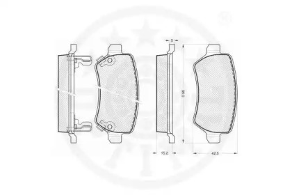 Комплект тормозных колодок (OPTIMAL: 12264)