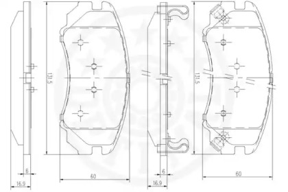 Комплект тормозных колодок (OPTIMAL: 12267)
