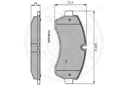 Комплект тормозных колодок (OPTIMAL: 12296)