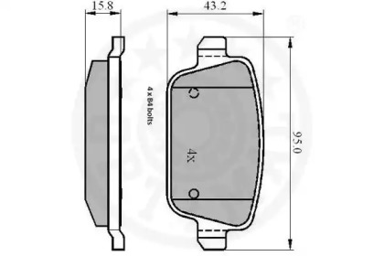 Комплект тормозных колодок (OPTIMAL: 12322)