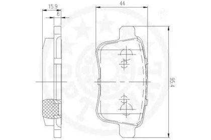 Комплект тормозных колодок (OPTIMAL: 12464)