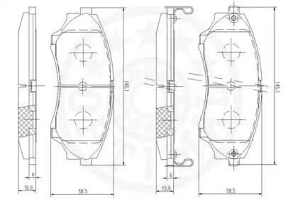 Комплект тормозных колодок (OPTIMAL: 12491)