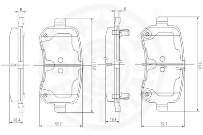 Комплект тормозных колодок (OPTIMAL: 12570)