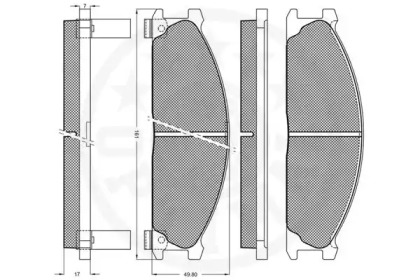 Комплект тормозных колодок (OPTIMAL: 9469)
