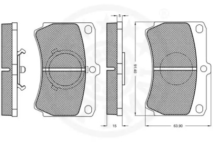 Комплект тормозных колодок (OPTIMAL: 9569)