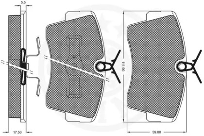 Комплект тормозных колодок (OPTIMAL: 9586)