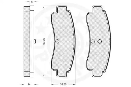 Комплект тормозных колодок (OPTIMAL: 9613)