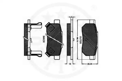 Комплект тормозных колодок (OPTIMAL: 9672)