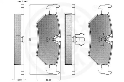 Комплект тормозных колодок (OPTIMAL: 9676)