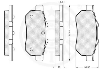 Комплект тормозных колодок (OPTIMAL: 9789)