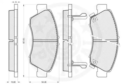 Комплект тормозных колодок (OPTIMAL: 9816)