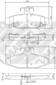 Комплект тормозных колодок (MAPCO: 6819)