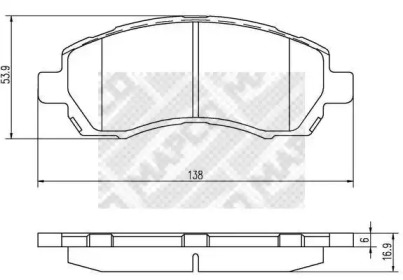 Комплект тормозных колодок (MAPCO: 6844)