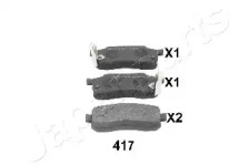 Комплект тормозных колодок (JAPANPARTS: PA-417AF)