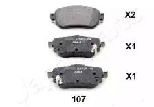 Комплект тормозных колодок (JAPANPARTS: PP-107AF)