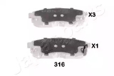 Комплект тормозных колодок (JAPANPARTS: PP-316AF)