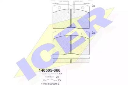 Комплект тормозных колодок (ICER: 140505-066)