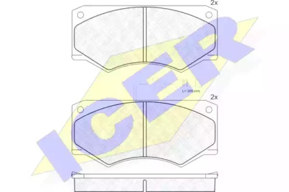 Комплект тормозных колодок (ICER: 140814)